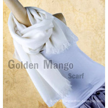 Solid color twill face wool shawl